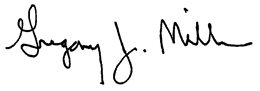 Dr. Gregory J. Miller's Signature